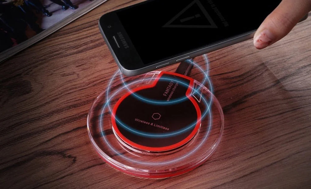LED Wireless Charging Pad for Iphone and Android- Black