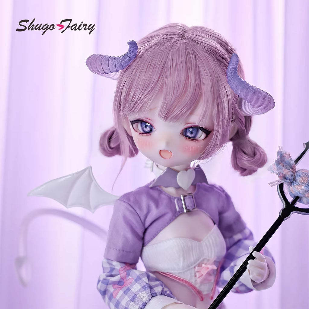 Shugafairy Devila BJD Doll 1/4 Scale - Unique Christmas Gift with Transparent Tail, Fantasy Demon Lamb Anime Girl, Complete Set
