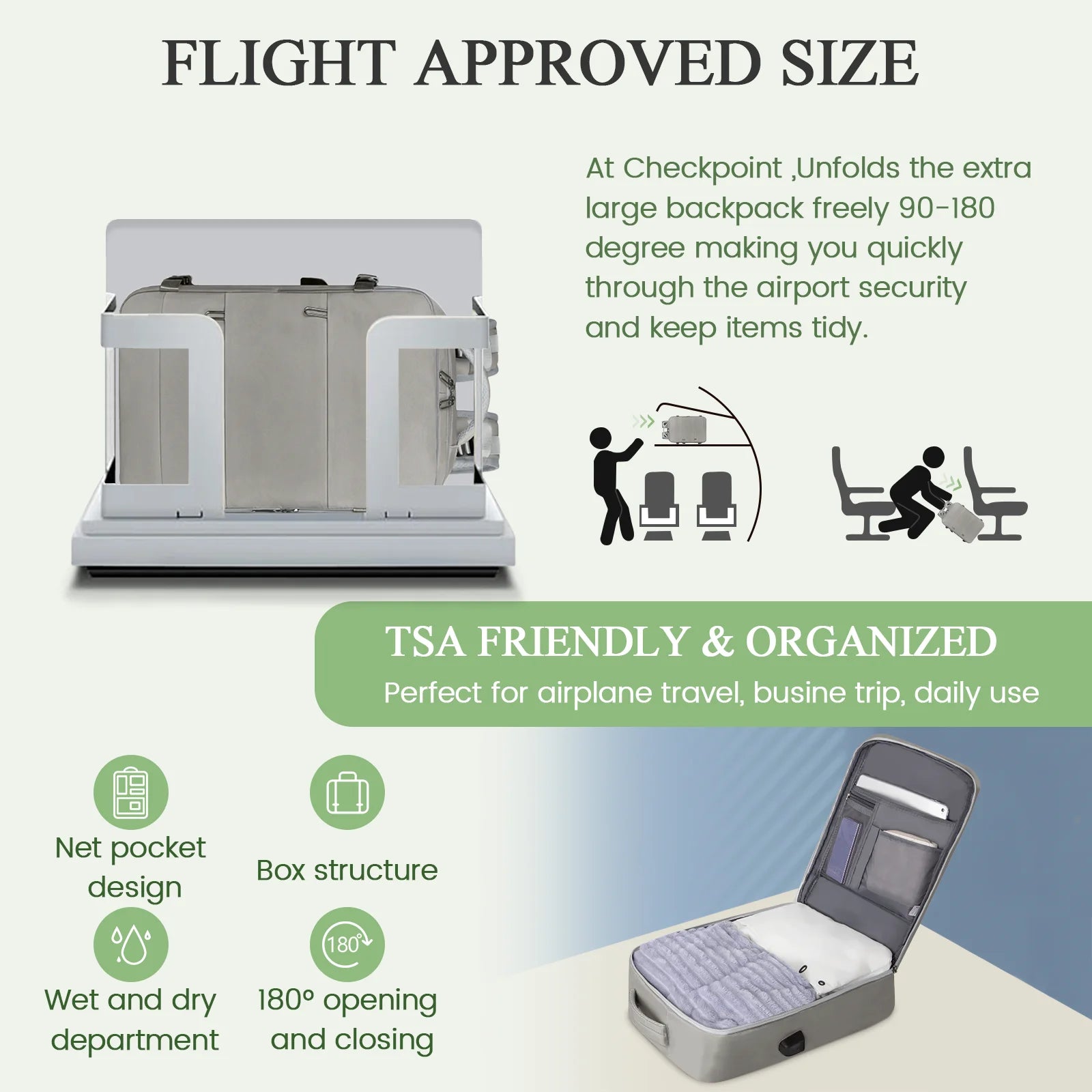 Travel Backpack for Women with USB Charging Port, Tsa-Approved Laptop Backpack, Lightweight Carry on Backpack Fit 15.6” Laptop for Weekend Trips, Business Travel & Hiking, Gray