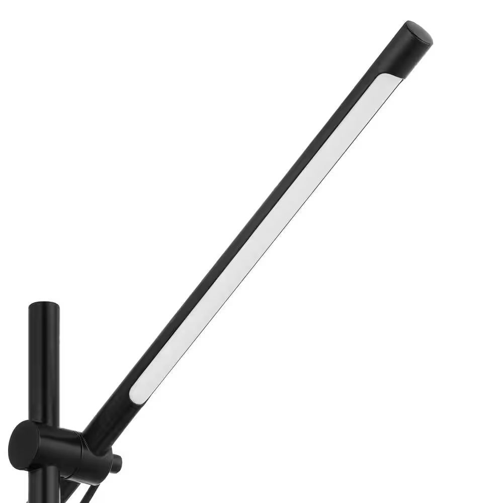 22 In. Indoor Black Integrated LED Table Lamp with Built-In Wireless Charging Pad