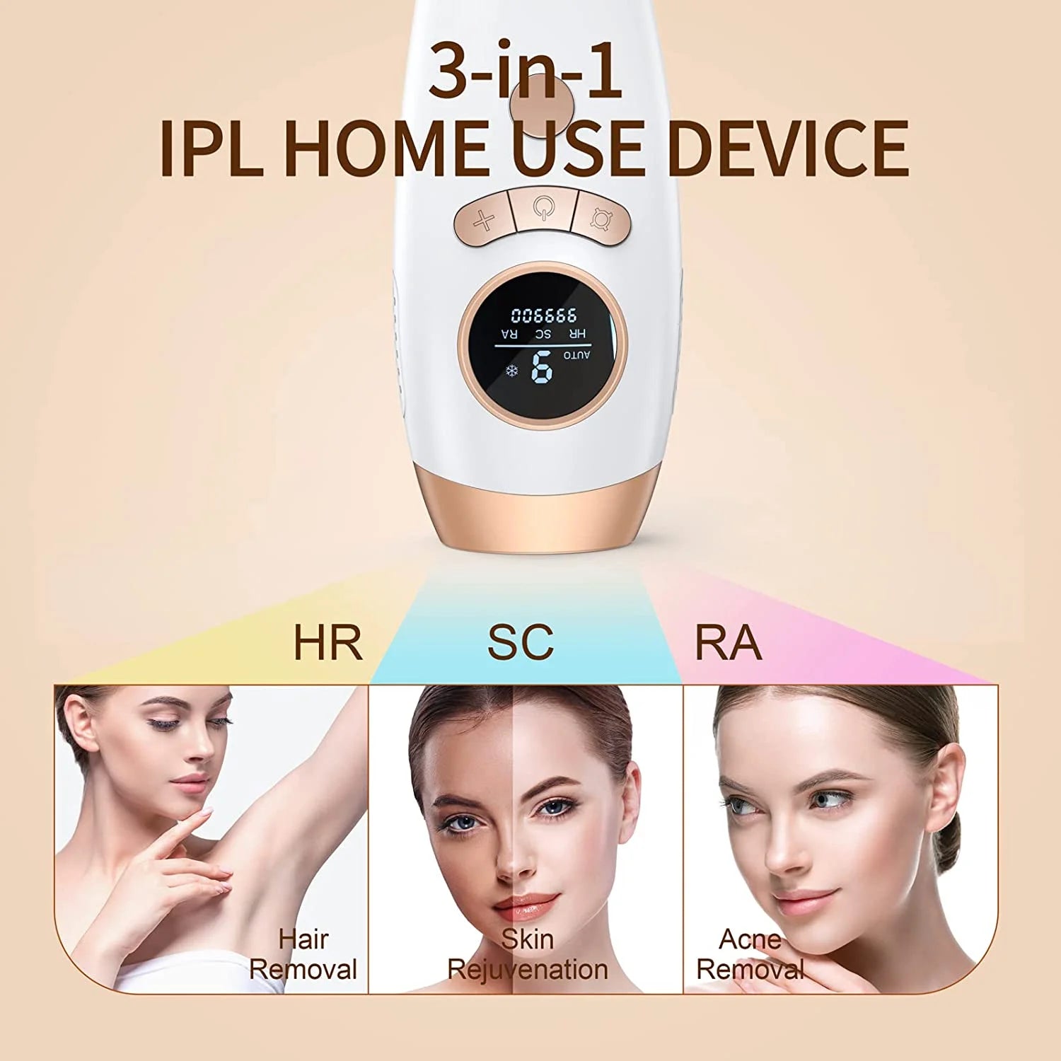Laser Hair Removal,  IPL Hair Removal for Women and Men Permanent, Home Laser Hair Removal Device for Legs Armpits Back Bikini Body Use.