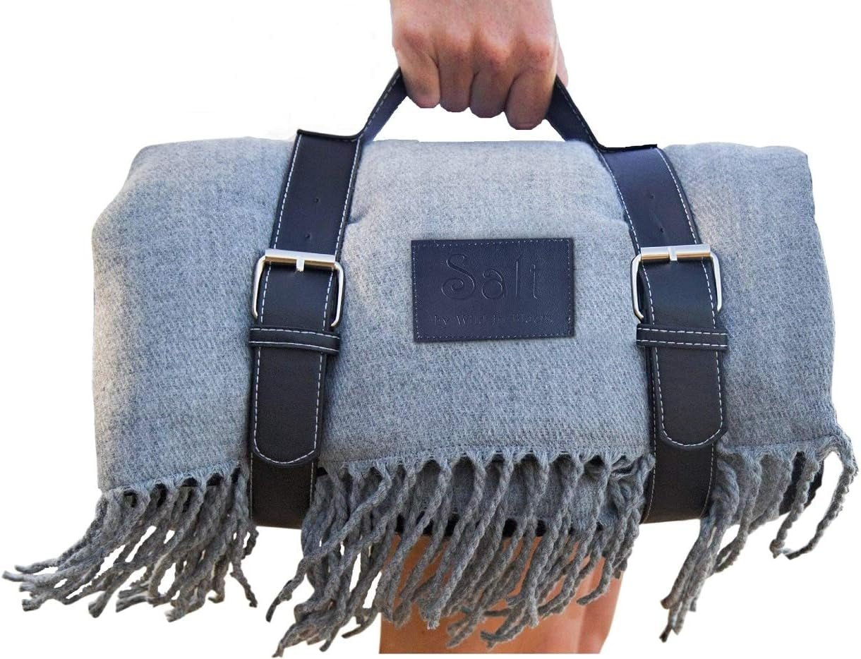 Soft Picnic Blanket, Beach Blanket, Baby, Large, Folding, Travel, Waterproof, Outdoor, Carry Tote, Camping, Stadium Mat