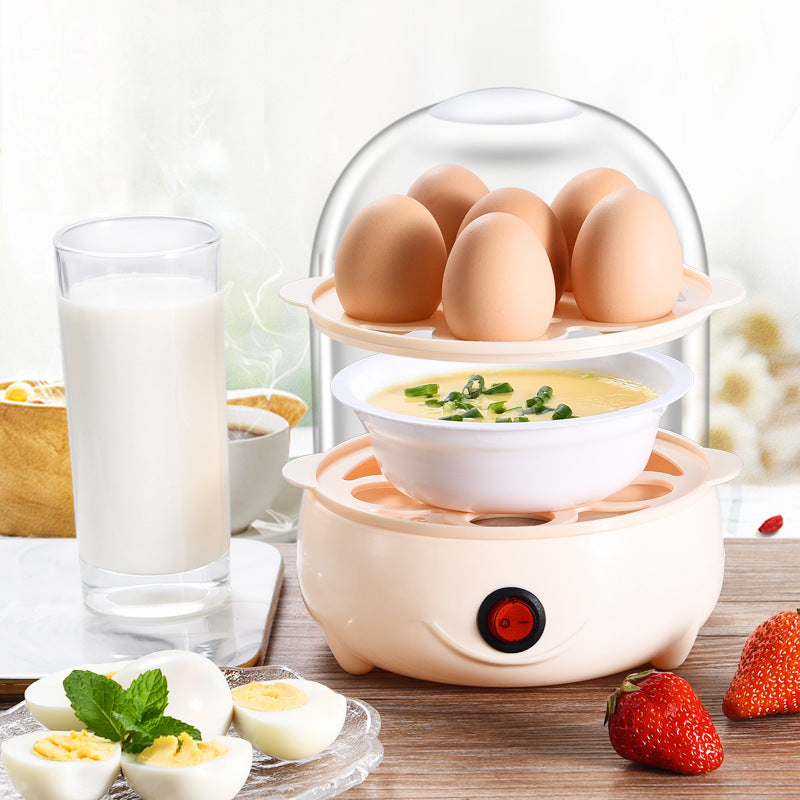Egg Cooker Anti-Dry Burn Small Steamed Egg Machine Mini Egg Boiler Household Breakfast Gadget