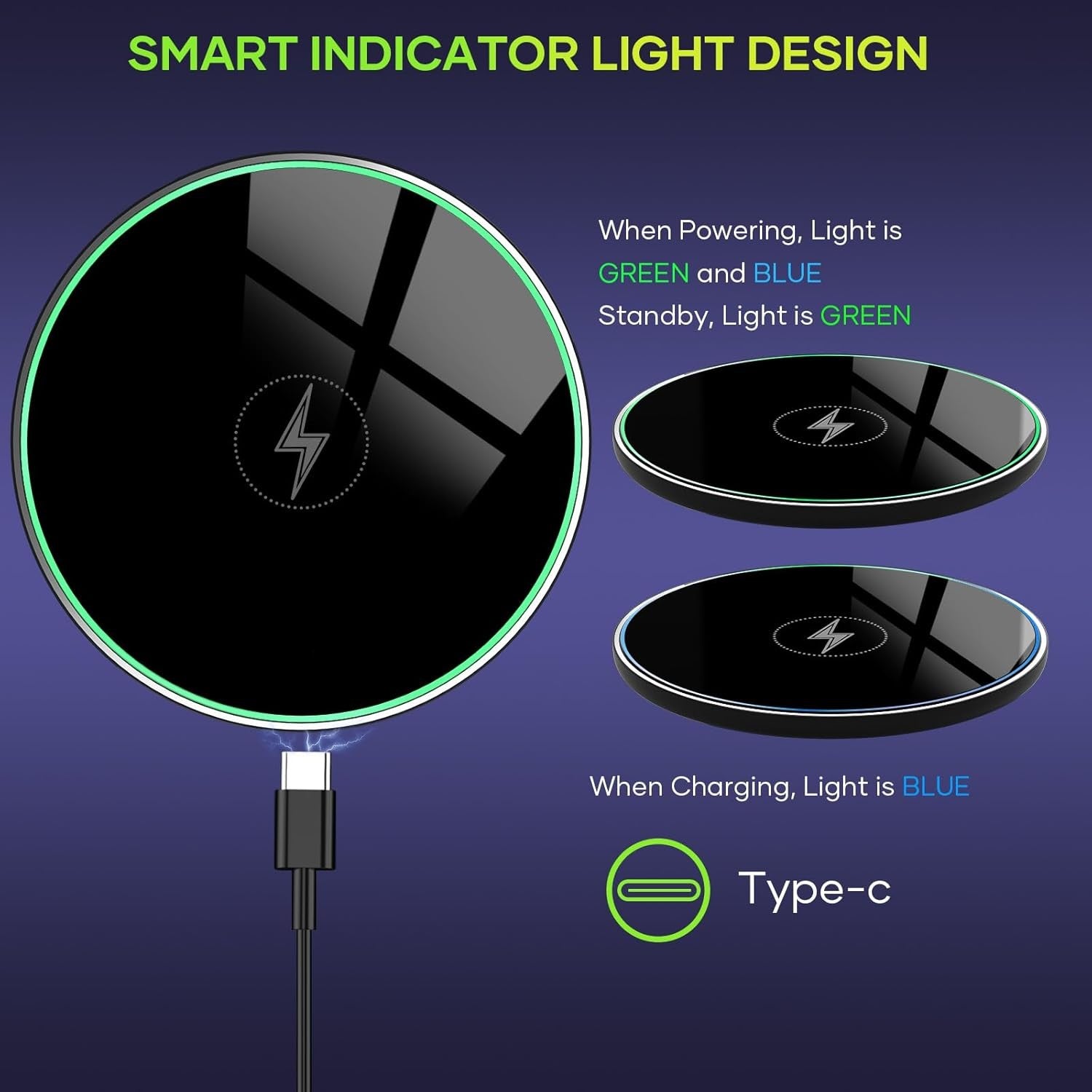Wireless Charger, Wireless Charging Pad for Iphone 17/16/15/14/13