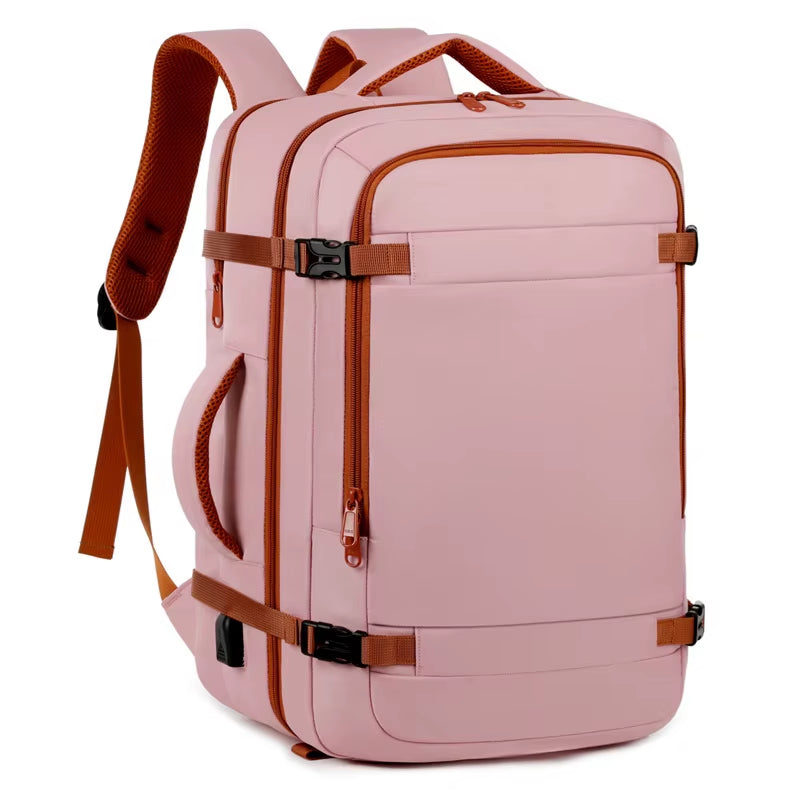 Smart Travel Backpack Unisex - USB Port & Multi-Compartment,Lightweight Oxford with Luggage Strap for Daily Use and Shopping