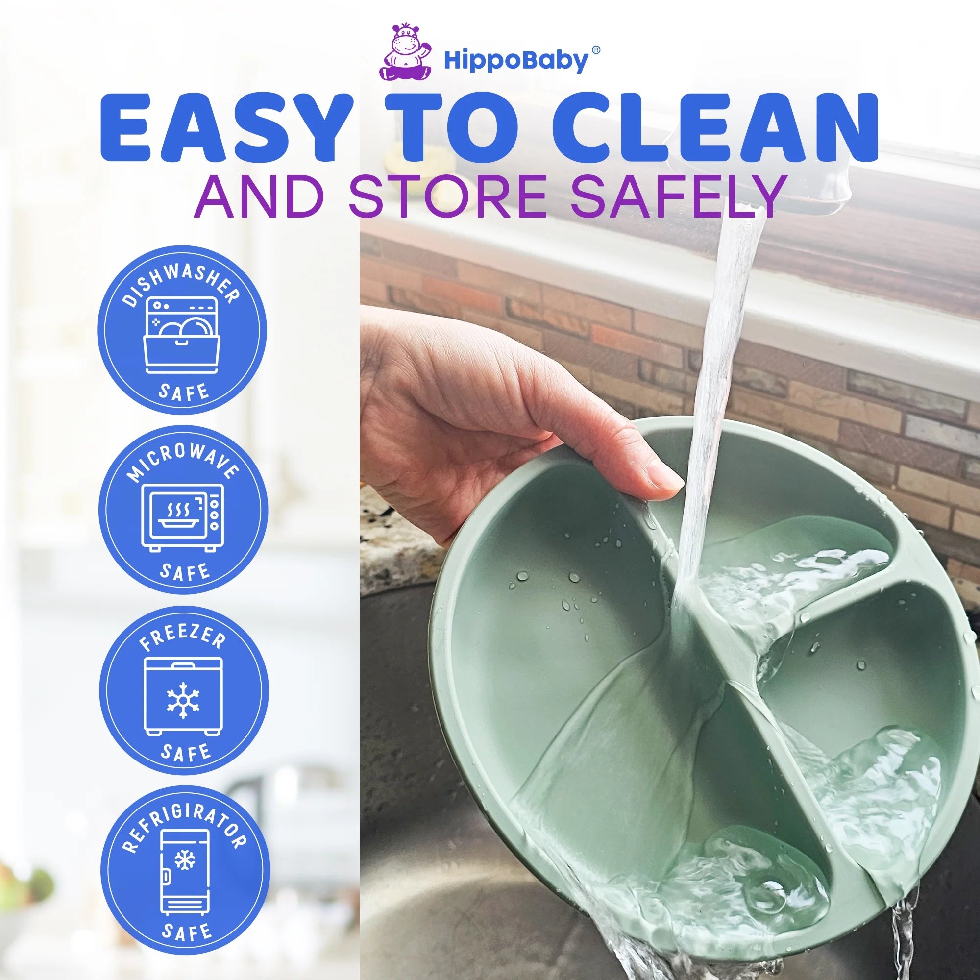 Baby Led Weaning Supplies | 10 Piece Silicone Feeding Set | Baby Toddler Bib Cup Divided Plate and Bowl Self Feeding Spoons Dish Set | Toddler Feeding Supplies (Sage)