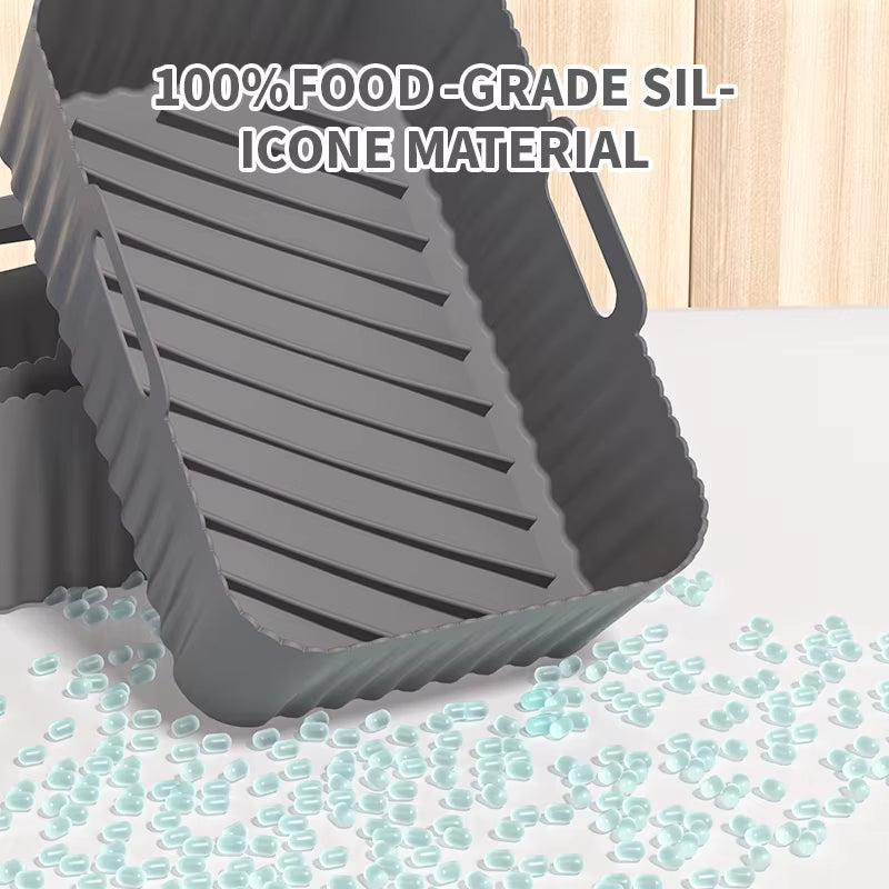 Non-Stick Rectangular Air Fryer Basket Easy Clean Air Fryer Silicone Pot Air Fryer Basket Suitable for Air Fryer
