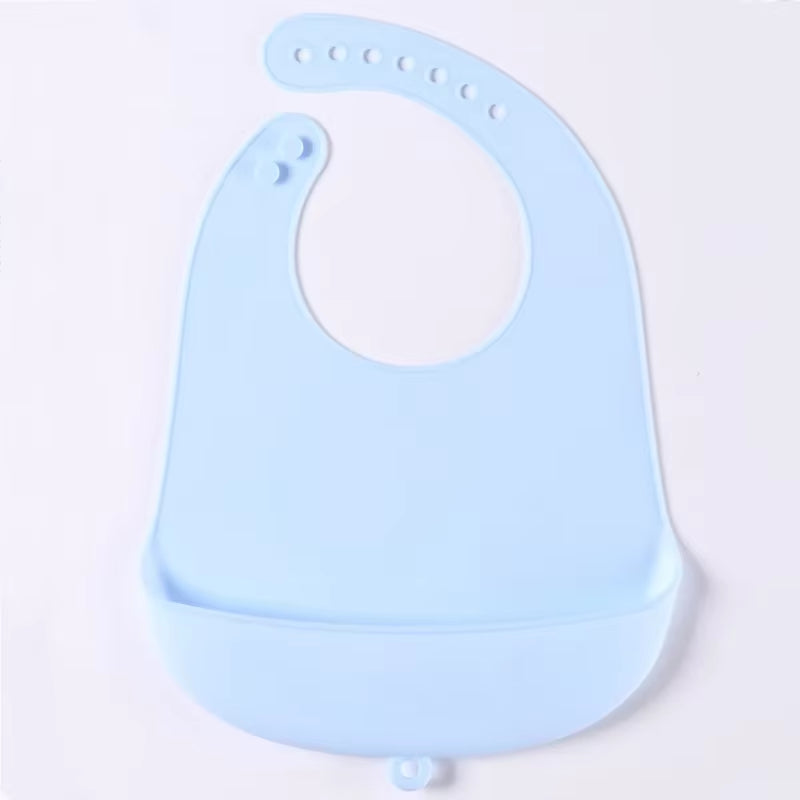 1Pcs New Lunch Apron Toddler Silicone Bibs Baby Kids Girl Boys Waterproof Saliva Solid Feeding Bib Baby Silicone Bib Aprons
