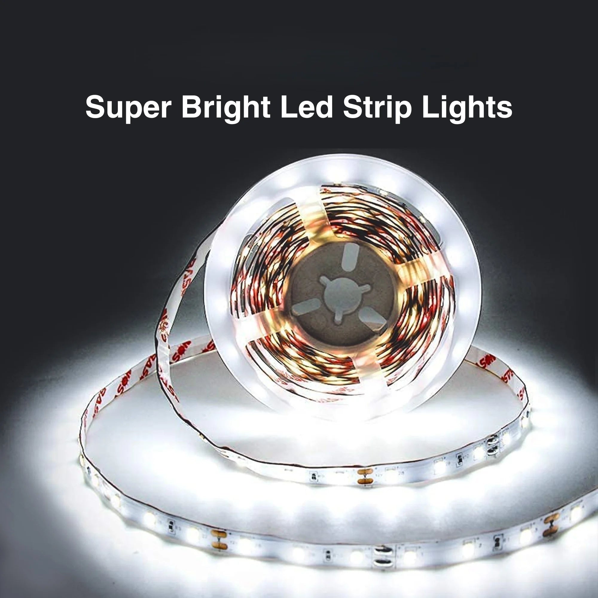 LED Light Strip for Indoor Use, White Plastic, 16.4 Ft