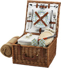 Original Cheshire English-Style Willow Picnic Basket with Service for 2 and Blanket- Designed, Assembled & Quality Approved in the USA