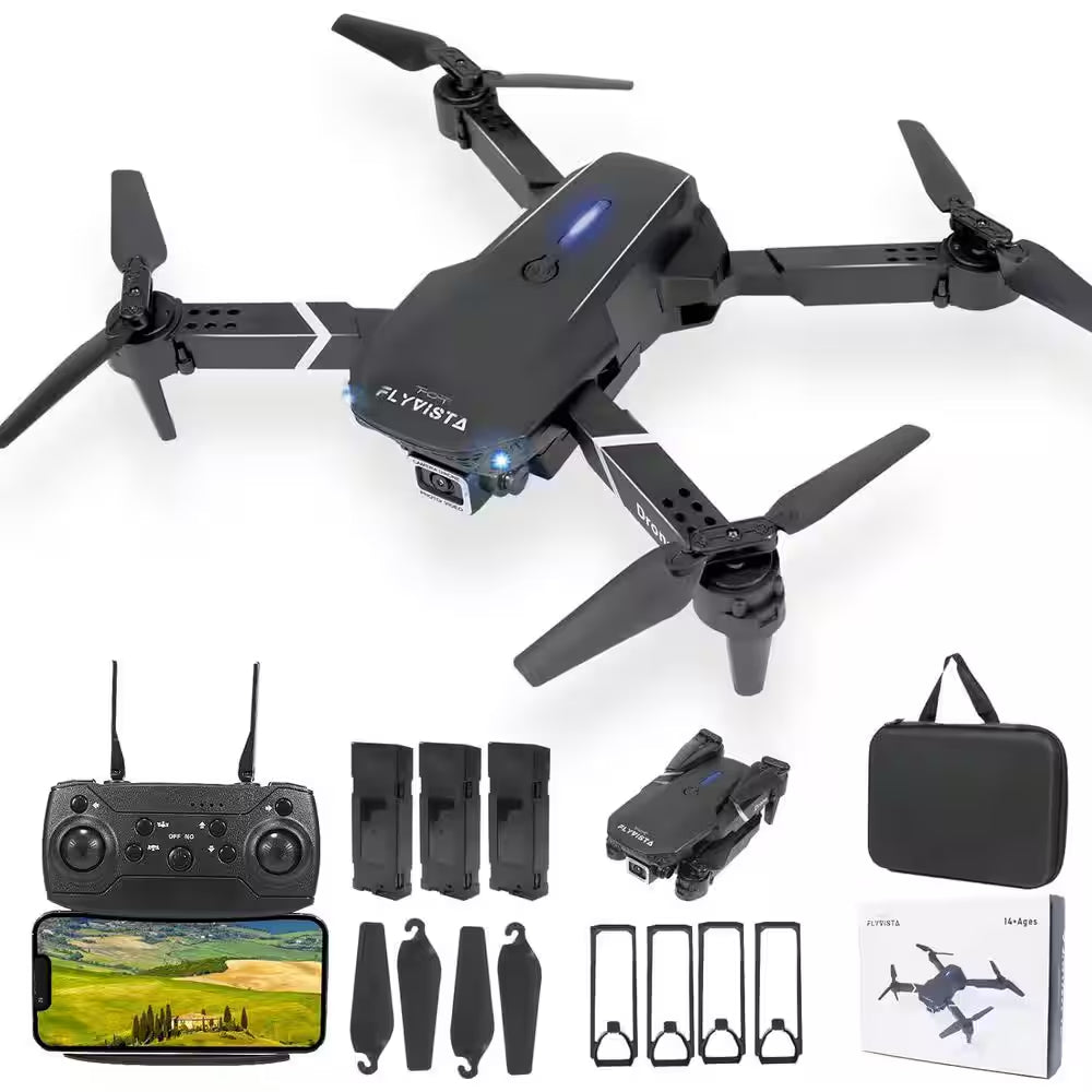 Mini Drone with Camera 1080P Wifi Fpv One-Click Take Off/Landing, Altitude Hold, Headless Mode, 360° Flips 3-Gear Speeds