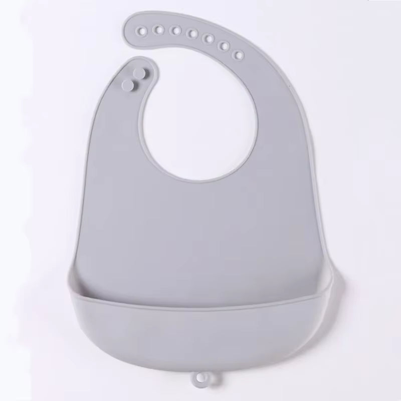 1Pcs New Lunch Apron Toddler Silicone Bibs Baby Kids Girl Boys Waterproof Saliva Solid Feeding Bib Baby Silicone Bib Aprons