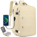 Travel Backpack for Women with USB Charging Port, Tsa-Approved Laptop Backpack, Lightweight Carry on Backpack Fit 15.6” Laptop for Weekend Trips, Business Travel & Hiking,Beige