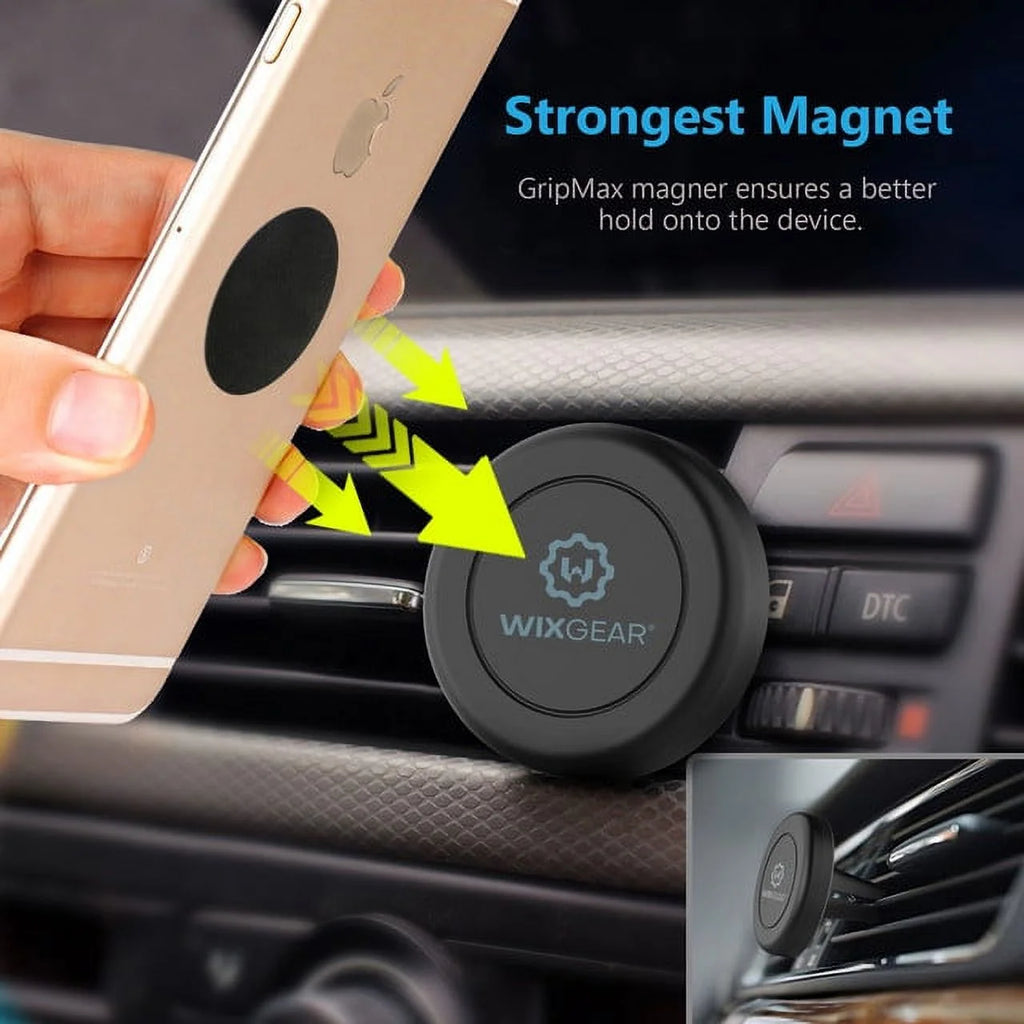 Universal Air Vent Magnetic Car Mount Holder, for Cell Phones and Mini Tablets with Fast Swift-Snap Technology, Magnetic Cell Phone Mount