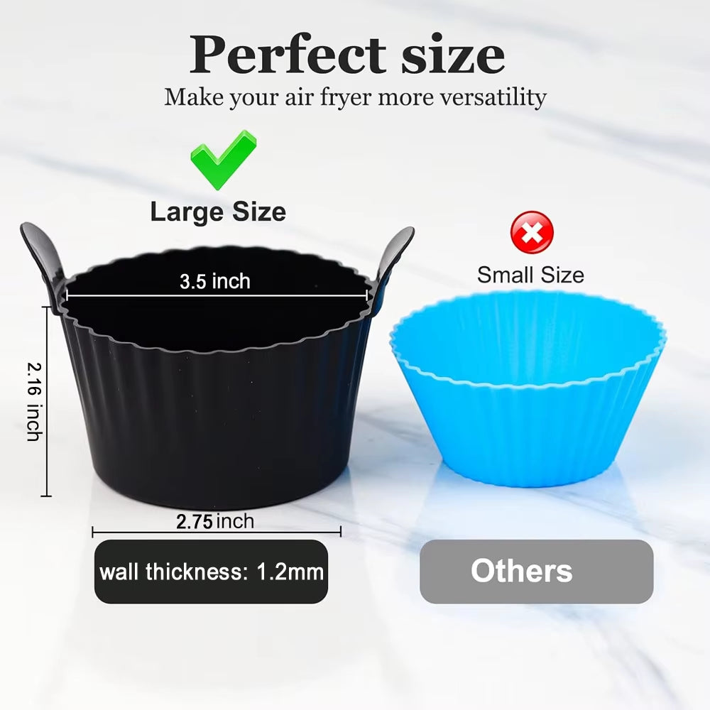 Silicone Air Fryer Egg Poacher Silicone Cupcake Baking Cups Ramekins for Air Fryer Ovens Air Fryer Silicone Basket