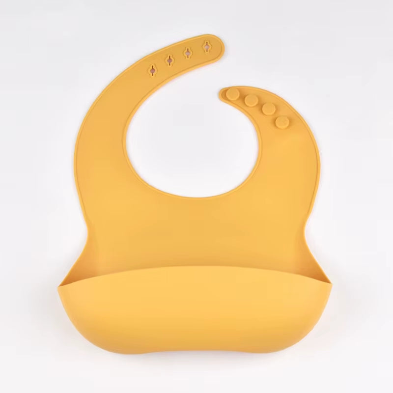 Baby Silicone Tray Bib Waterproof Soft 4-Speed Adjustable Bibs Newborn Eating Food Isolate Dirt Feeding Saliva Pocke Kids Stuff