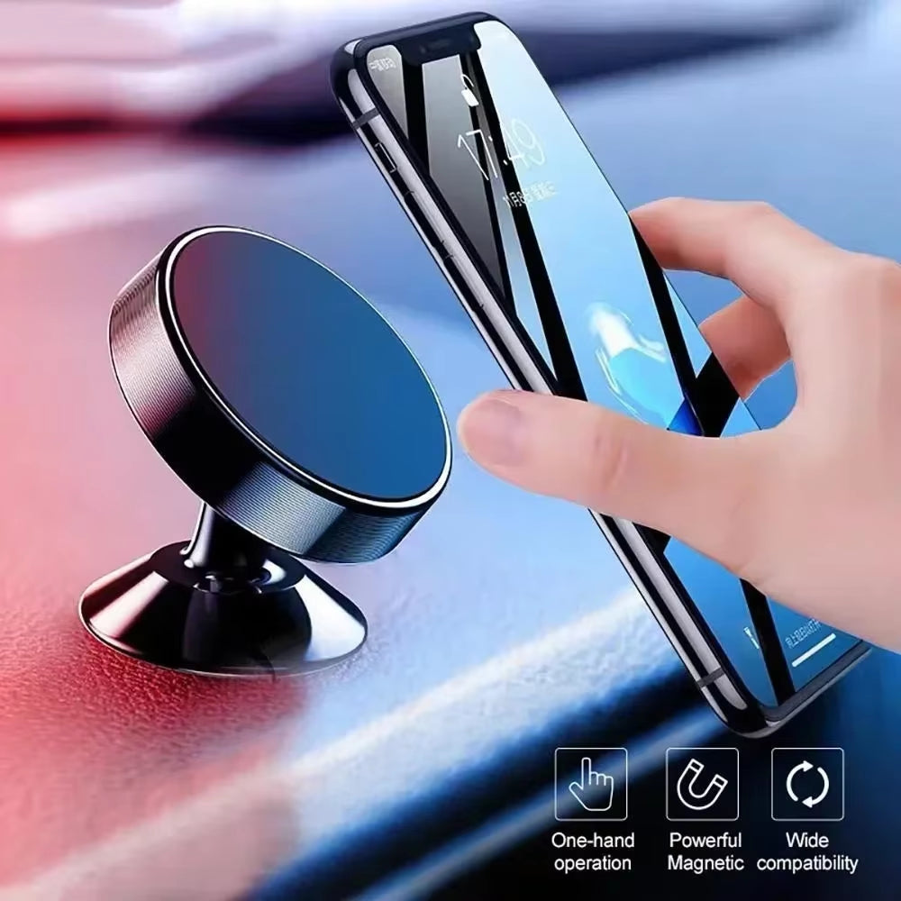 Magnetic Phone Holder for Car, Magnetic Car Mount for Cell Phone, 360° Rotation Universal Car Holder Fits All Smartphones