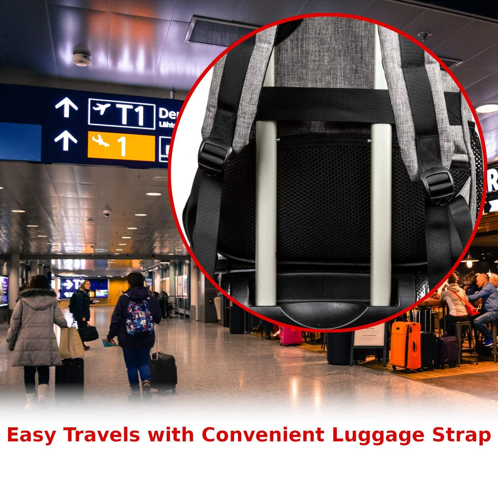 15" Grey Rfid-Safe Travel Laptop Backpack Tsa-Friendly Unisex with USB Charging Port