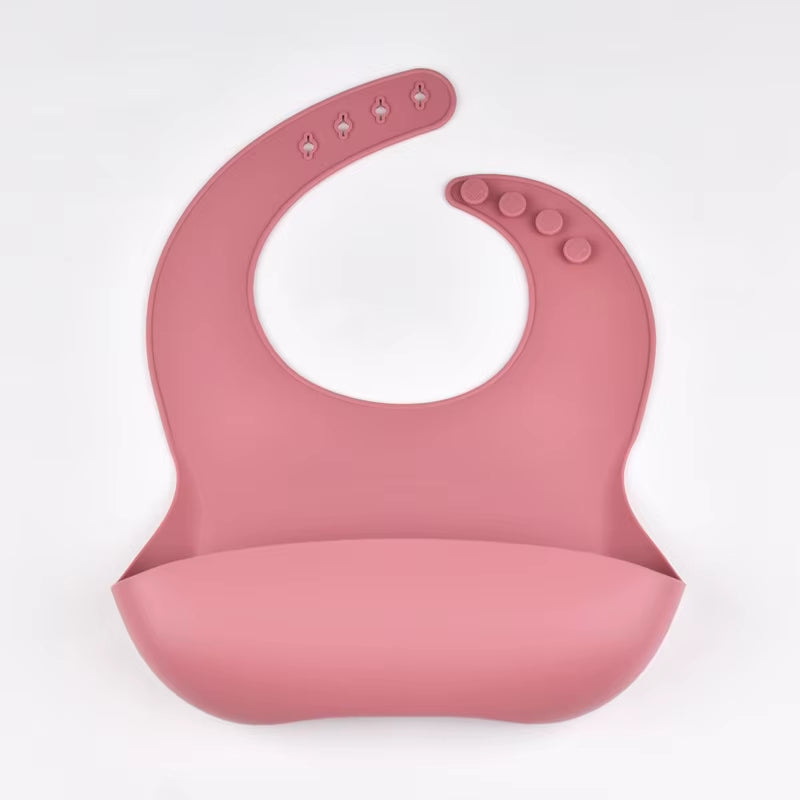 Baby Silicone Tray Bib Waterproof Soft 4-Speed Adjustable Bibs Newborn Eating Food Isolate Dirt Feeding Saliva Pocke Kids Stuff