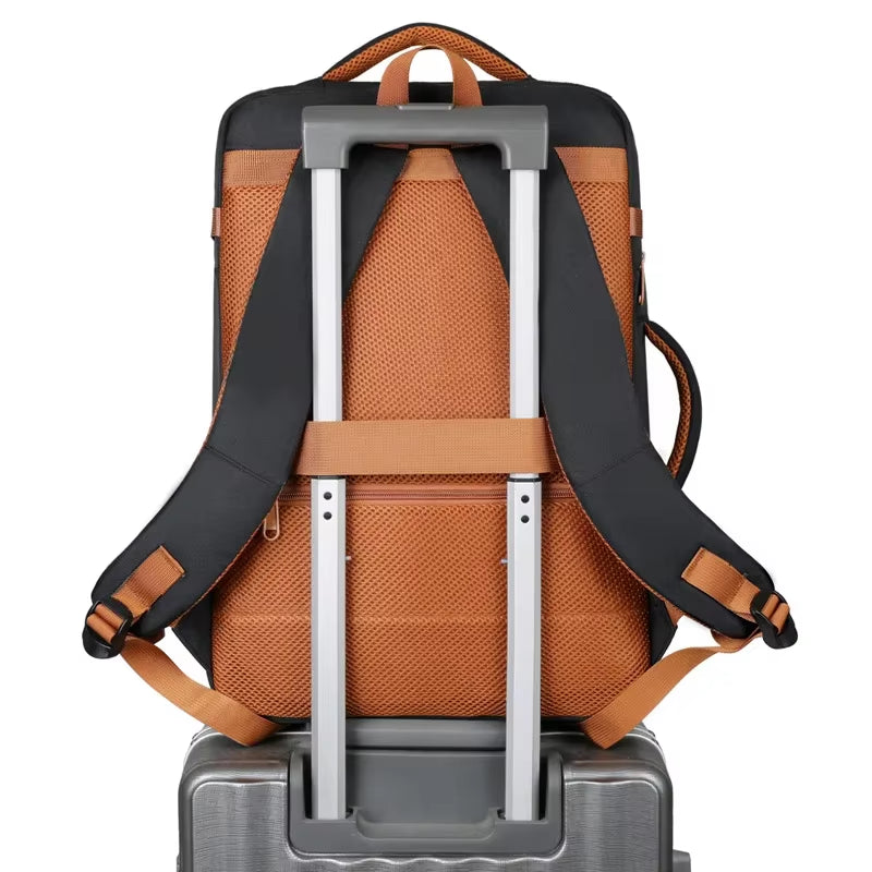 Smart Travel Backpack Unisex - USB Port & Multi-Compartment,Lightweight Oxford with Luggage Strap for Daily Use and Shopping