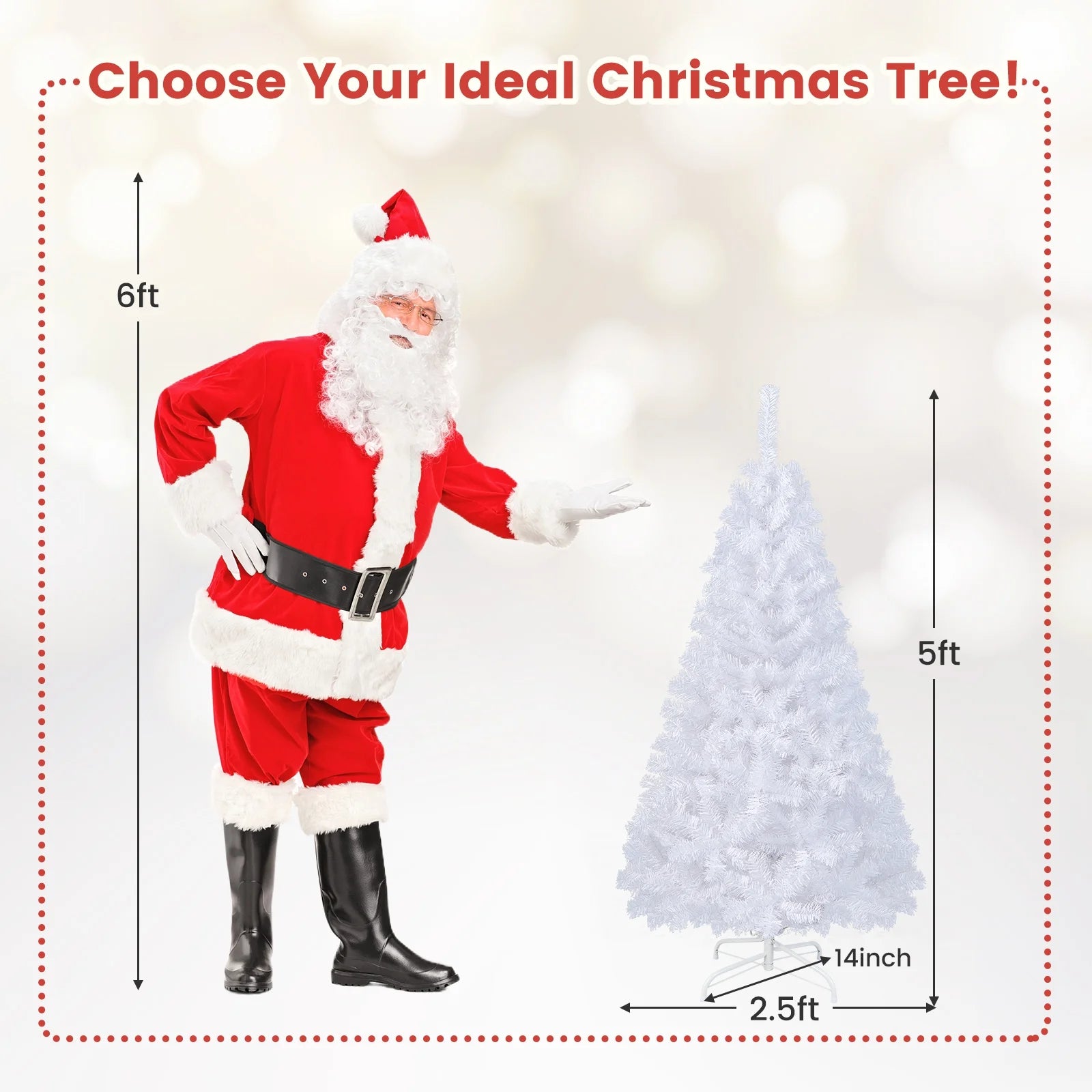 5Ft/6Ft/7Ft/8Ft Artificial PVC Chrismas Tree W/Stand Holiday Season Indoor Outdoor Green