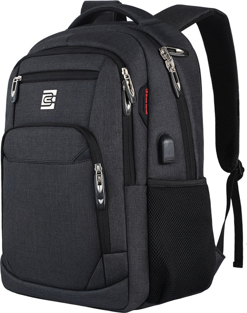 Black Laptop Backpack Computer Business Backpack for Adult Water Resistant Anti-Theft Laptop Backpack for Men