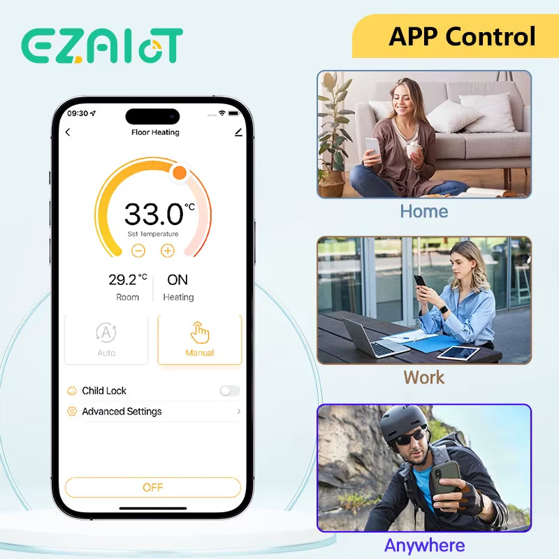 Wireless RF433 Wifi Thermostat for Gas Boiler Heating Tuya Smart Life Temperature Controller Receiver Alexa Google Home