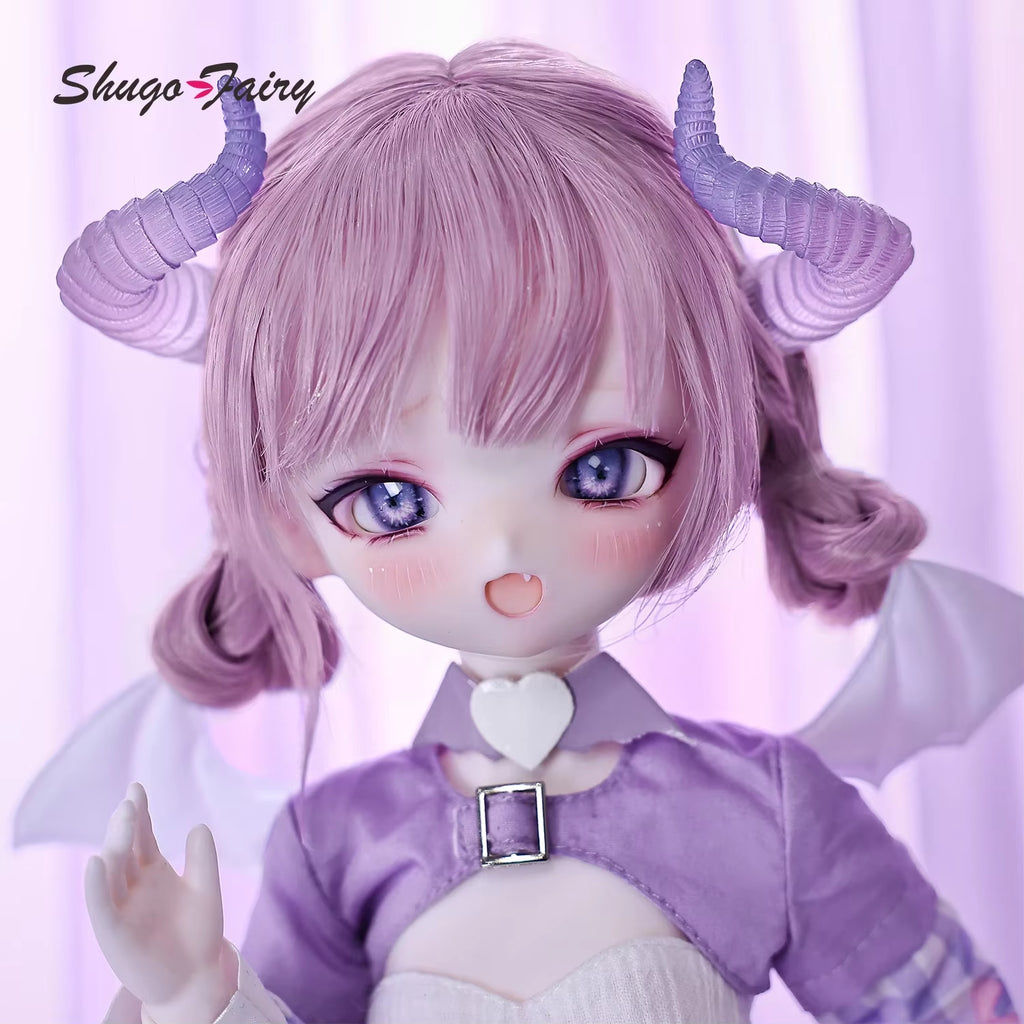 Shugafairy Devila BJD Doll 1/4 Scale - Unique Christmas Gift with Transparent Tail, Fantasy Demon Lamb Anime Girl, Complete Set