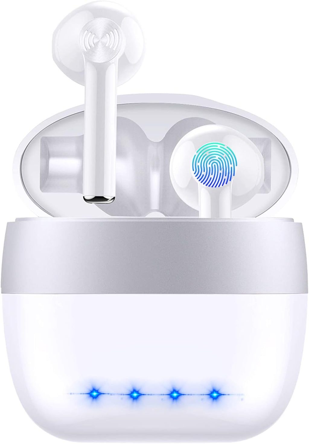 Wireless Earbuds, Bluetooth 5.2 ENC Noise Cancelling Deep Bass In-Ear Stereo Earphones, IPX6 Waterproof Headphones with Mic, USB-C Charging Case, Touch Control Ear Buds Headset for Iphone Android Ios