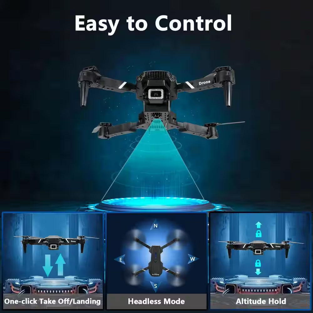 Mini Drone with Camera 1080P Wifi Fpv One-Click Take Off/Landing, Altitude Hold, Headless Mode, 360° Flips 3-Gear Speeds