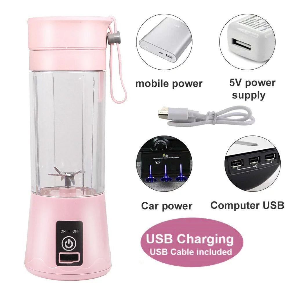 380Ml Electric Juicer Bottle, Fruit Vegetable Blender, Portable Smoothie Maker Mixer Bottle, Rechargeable Blender Bottle, Purple