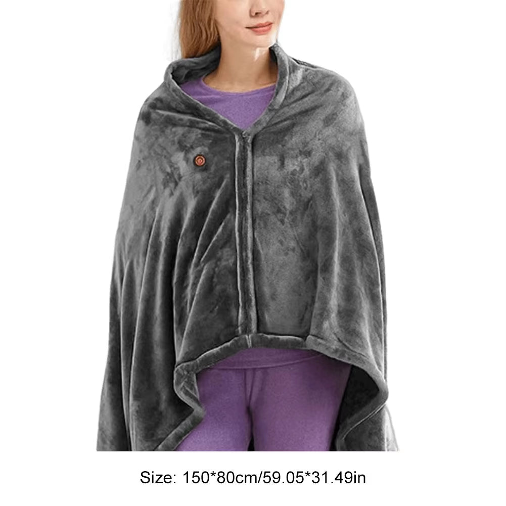 USB Heated Blanket Heated Blanket Shawl 3 Heating Level Heated Shawl Throw Blanket Fast Heating 9 Heated Areas for Autumn Winter