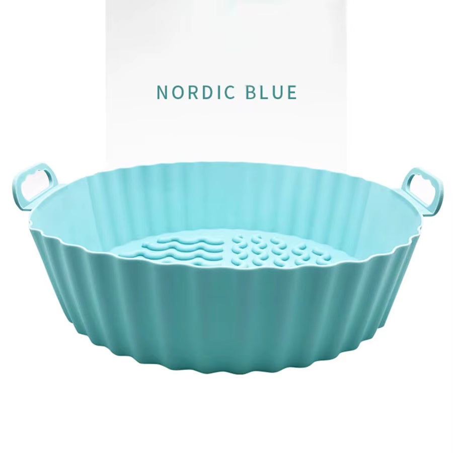 Air Fryer Silicone Liners Air Fryer Silicone Pot Reusable Silicone Air Fryer Liners Food Safe Non Stick Air Fryer Basket Accesso