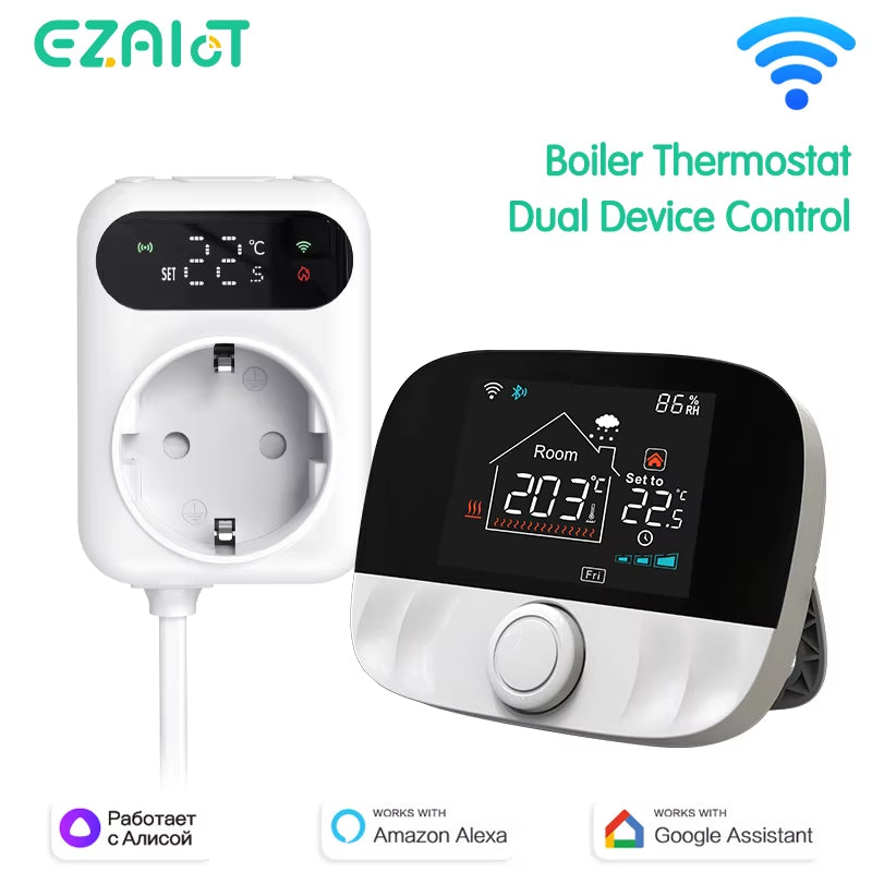 Wireless RF433 Wifi Thermostat for Gas Boiler Heating Tuya Smart Life Temperature Controller Receiver Alexa Google Home
