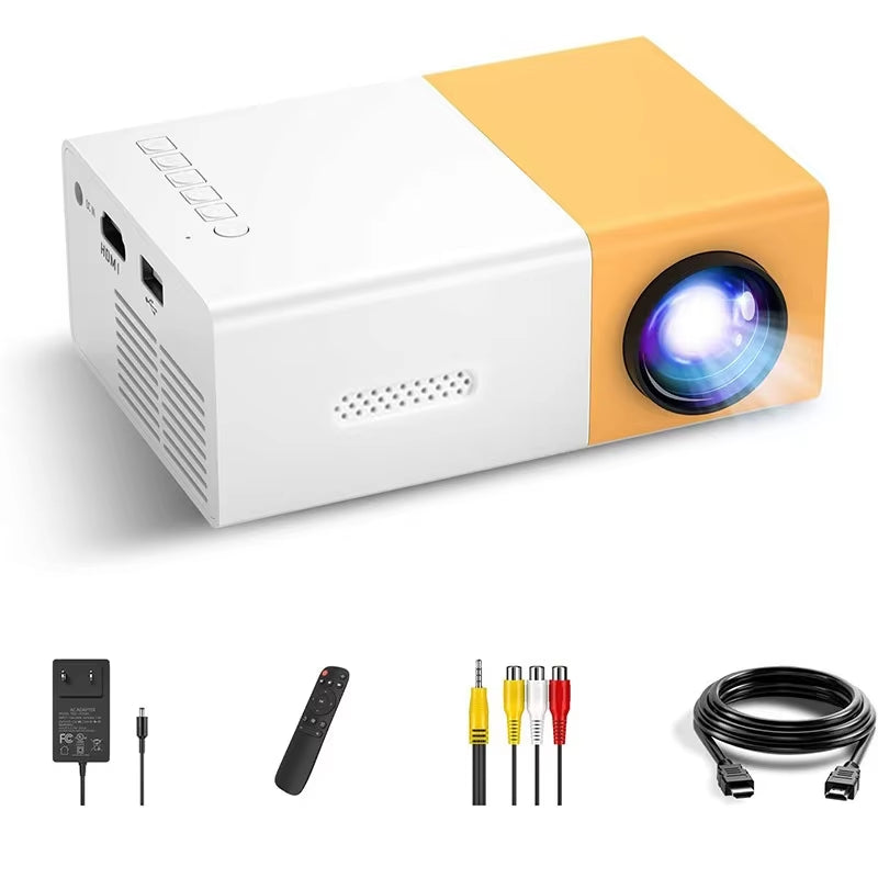 Portable Mini Projector 600 Lumens LCD Hdmi-Compatible Built-In Speakers Small for Home Outdoor Display Kids Gift 320P
