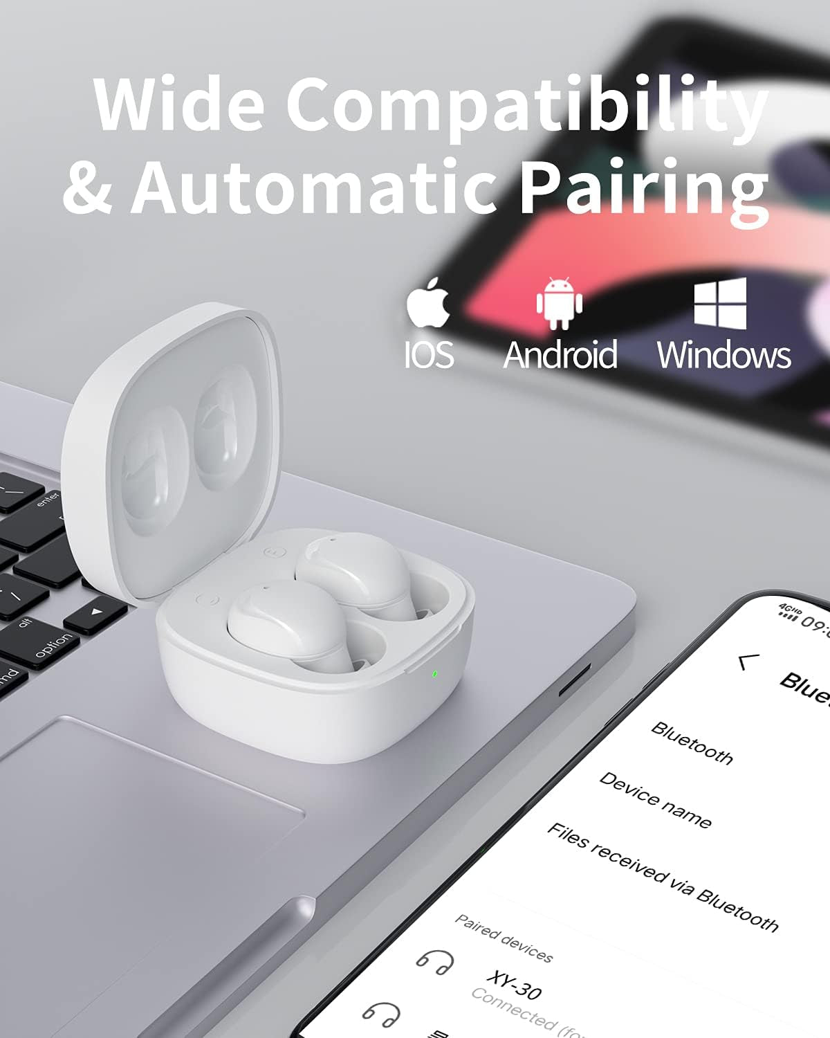 Wireless Earbuds Mini Bluetooth Earbuds with Microphone in Ear Wireless Headphones Earbuds Small Wireless Earbuds for Android & Ios Wireless Earbuds for Small Ears Sweatproof Earbuds for Workout