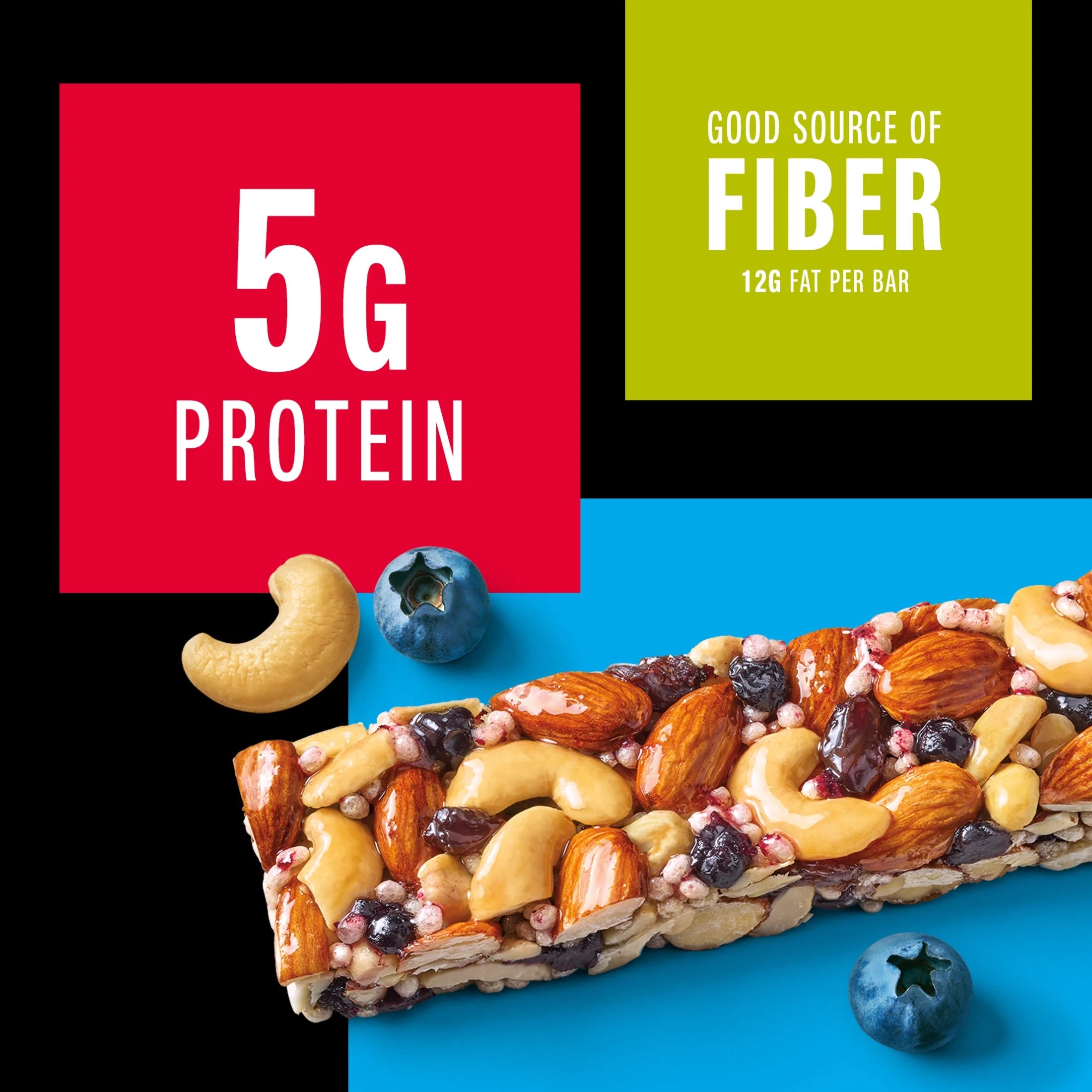 Gluten Free Blueberry Vanilla Cashew Snack Bars, 1.4 Oz, 12 Count Cardboard Box