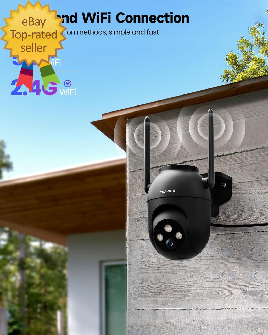 3MP Security Camera Outdoor Wired: Camera for Home Security Outdoor 2.4G/5G Wifi