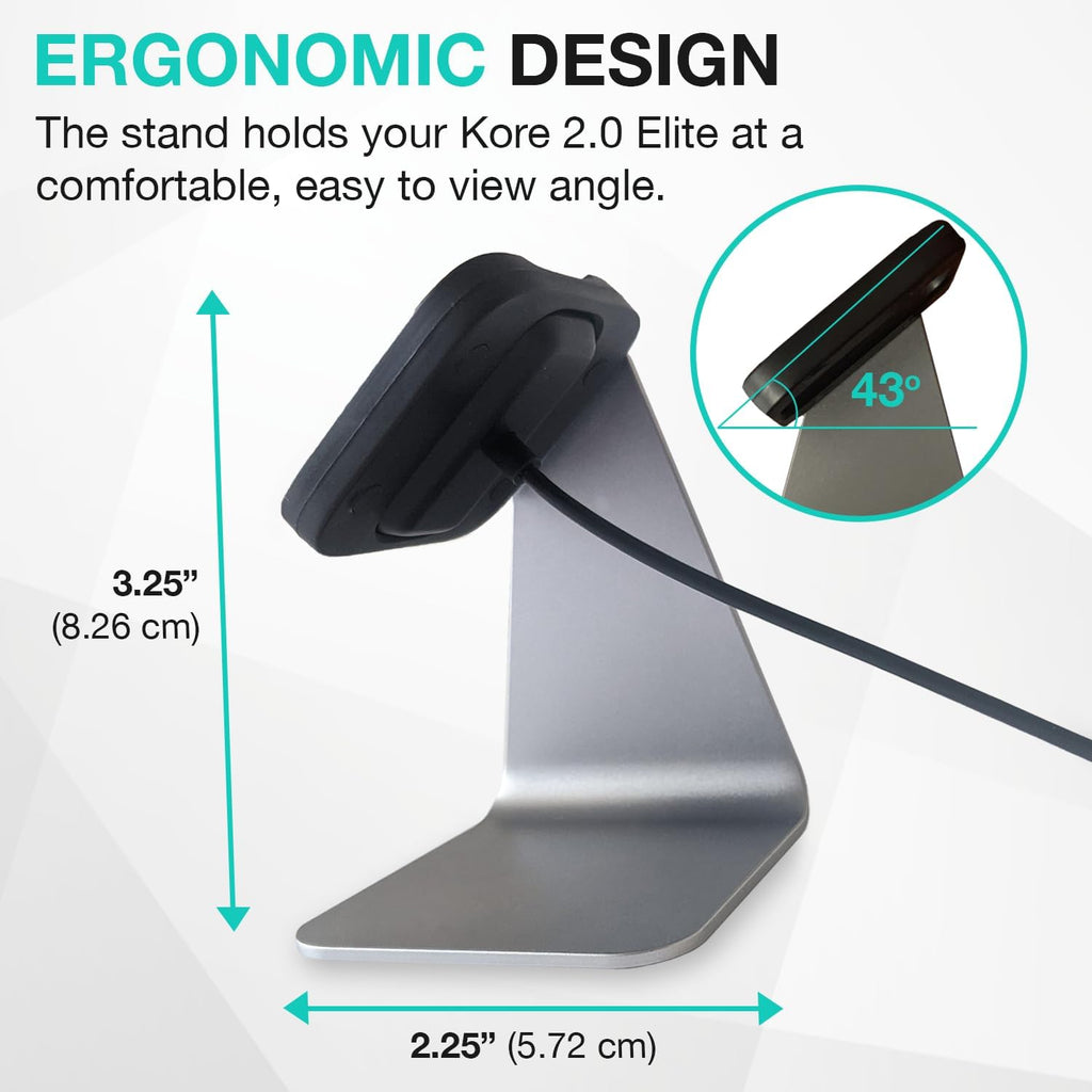 KORE 2.0 Elite Smartwatch Charging Stand - Aluminium Charging Watch Stand for Kore 2.0 Fitness Tracker L Sleek, Non-Slip Heart Rate Monitor Watch Holder Stand L Great Night Stand Accessories