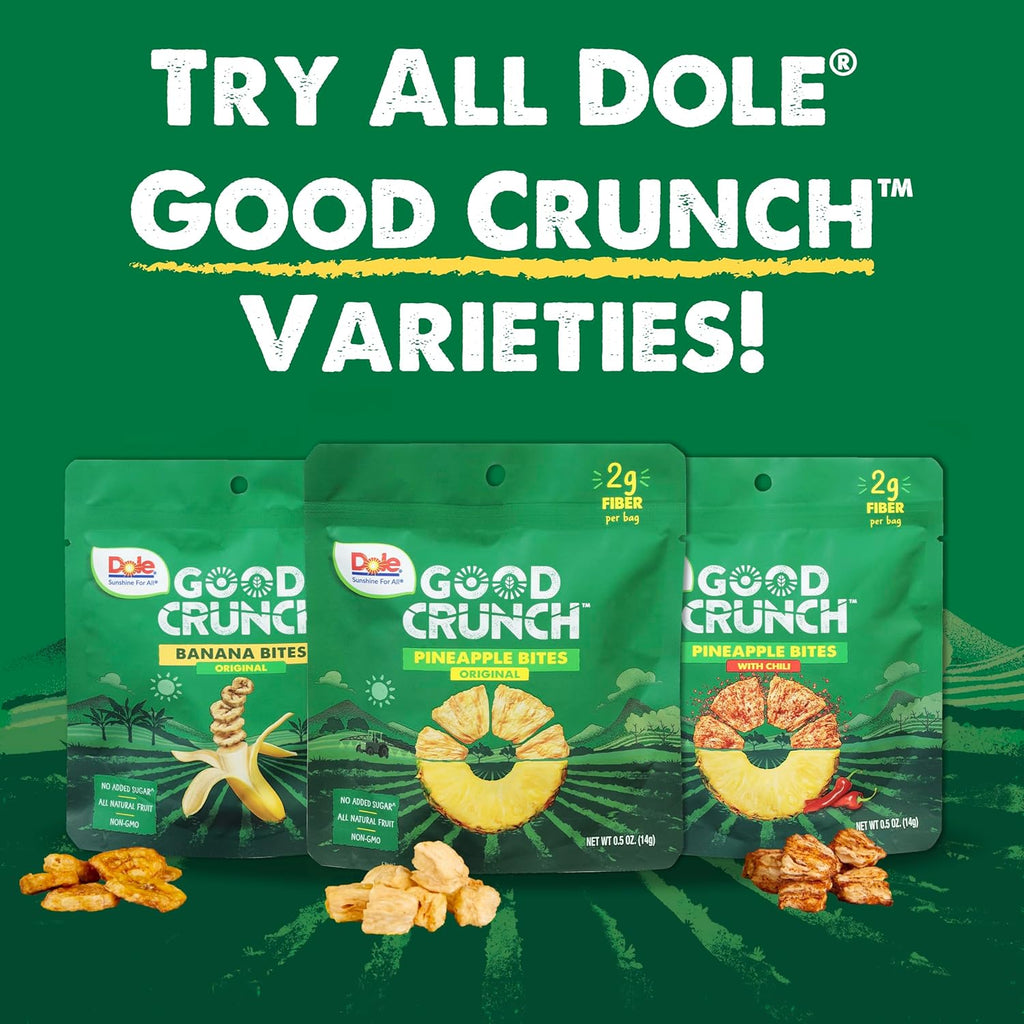 Good Crunch Banana Dried Fruit Bites, Gluten Free & Vegan Snack, 0.7Oz Bags (Pac