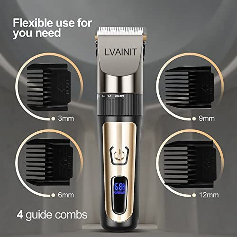 Hair Clippers for Men, Cordless LCD Rechargeable Hair Trimmer Beard Trimmer