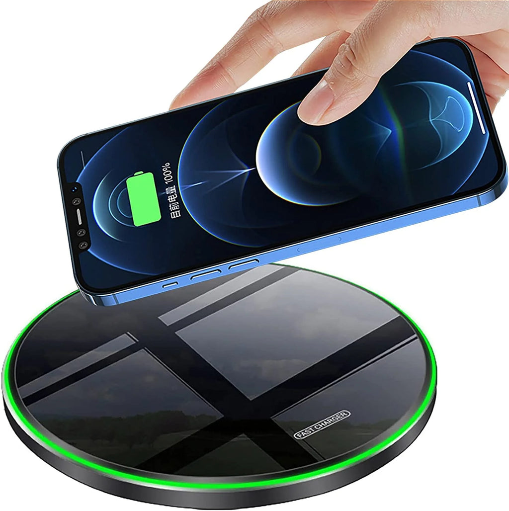 20W Wireless Charger Fast Charging Station for Iphone 15 14 13 12 11 X 8 Airpods Samsung Galaxy Black