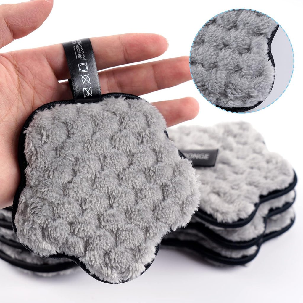 8 Pack Reusable Makeup Removing Pads Face Cleansing Pads Face Eraser Removing Cleaning Puff Soft Chemical-Free Facial Cotton Pads with Laundry Bag 4.7" Dia