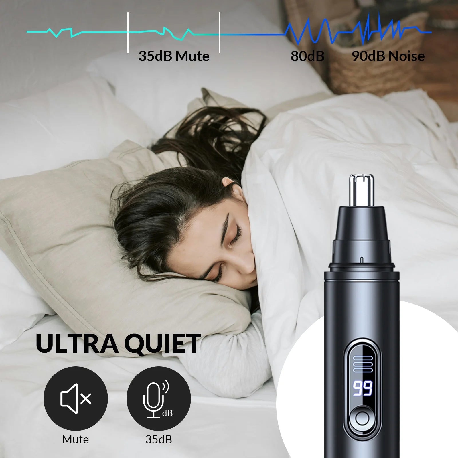 Ear & Nose Hair Trimmer for Men Women - Rechargeable Hair Trimmer with Dual Edge Blades, Professional Hair Removal Tool(Black)