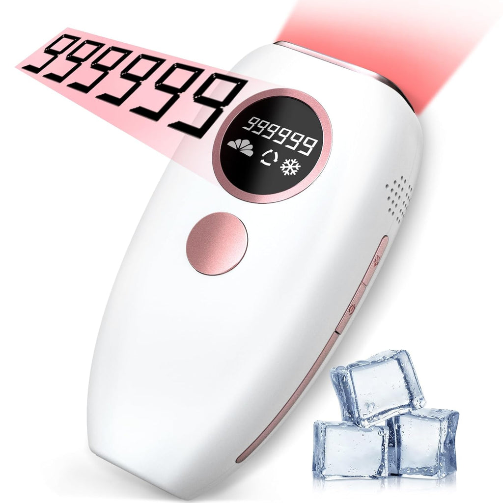 Laser Hair Removal,  IPL Hair Removal with Painless Ice-Cooling, 20J MAX Energy, 5 Levels and 999999 Flashes Hair Removal Device for Women & Men Permanent, Hair Removal Auto Mode for All Body
