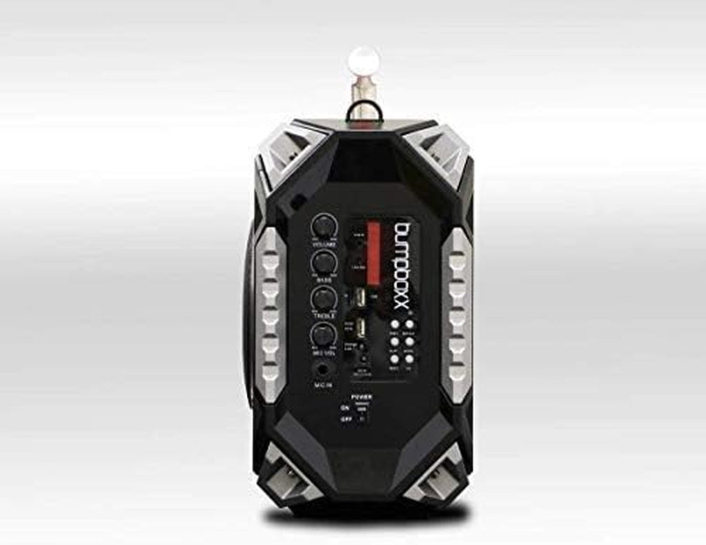 Bluetooth Boombox Flare6 Black | Retro Boombox with Bluetooth Speaker | Includes Rechargeable Lithium Battery, Carrying Strap & Remote | Quality Loud Sound with Bass