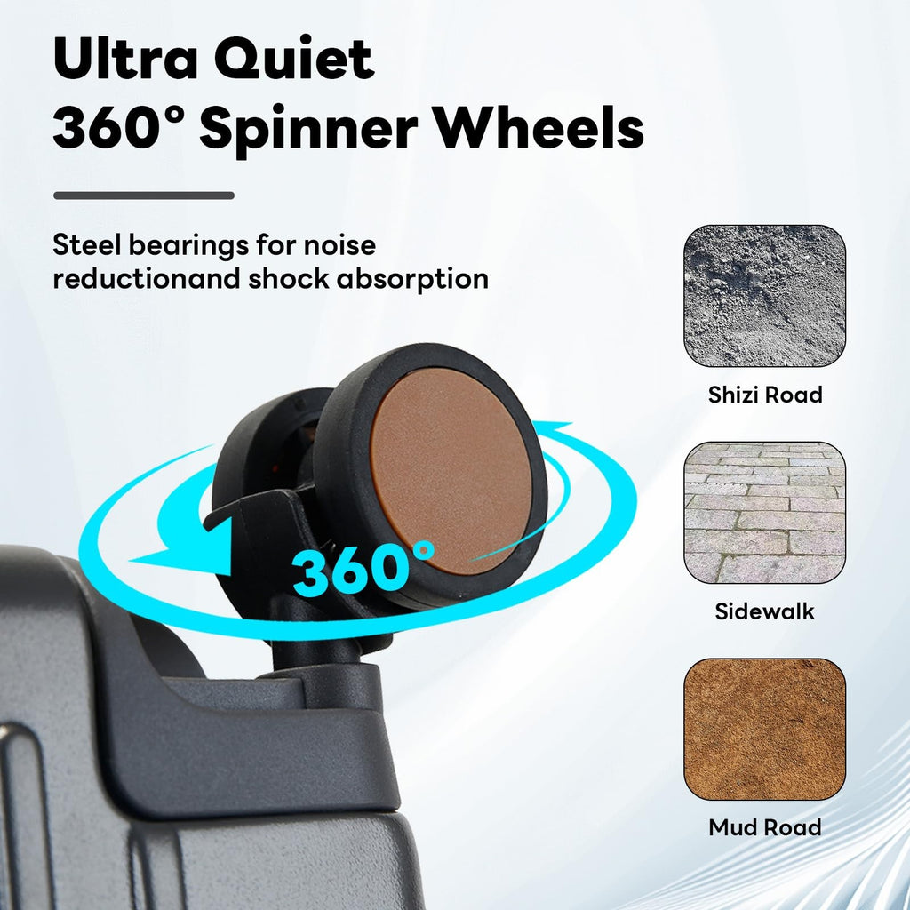 22 Inch Carry on Luggage Suitcase Locks Tsa Approved Hardside Lightweight Sui...