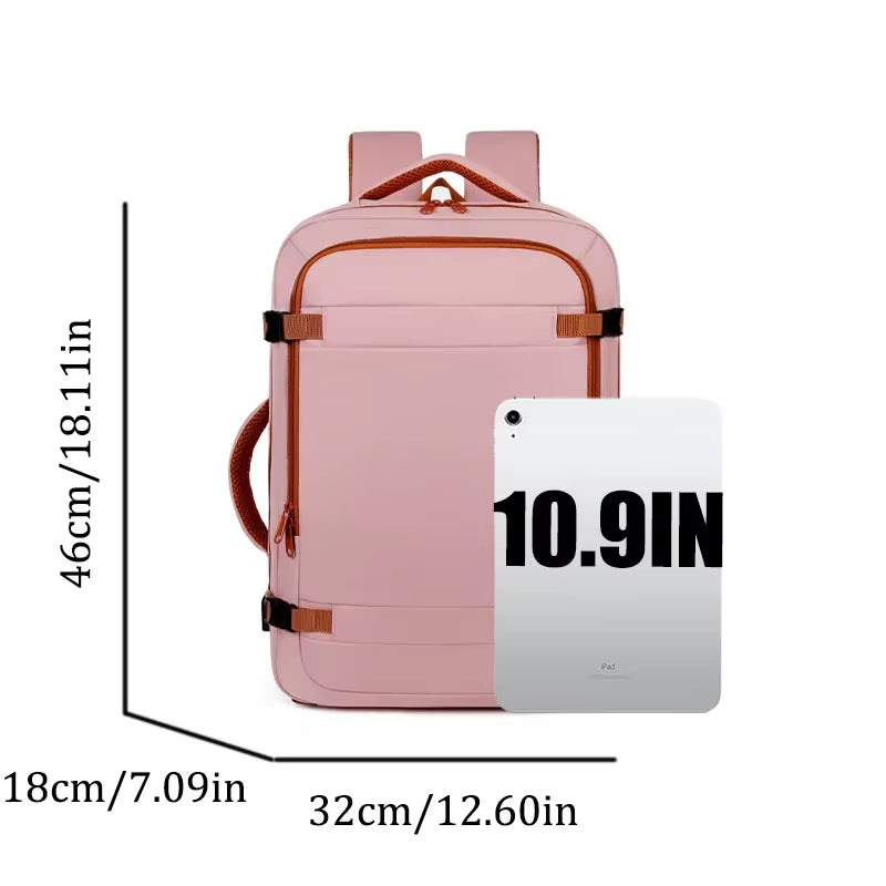 Smart Travel Backpack Unisex - USB Port & Multi-Compartment,Lightweight Oxford with Luggage Strap for Daily Use and Shopping