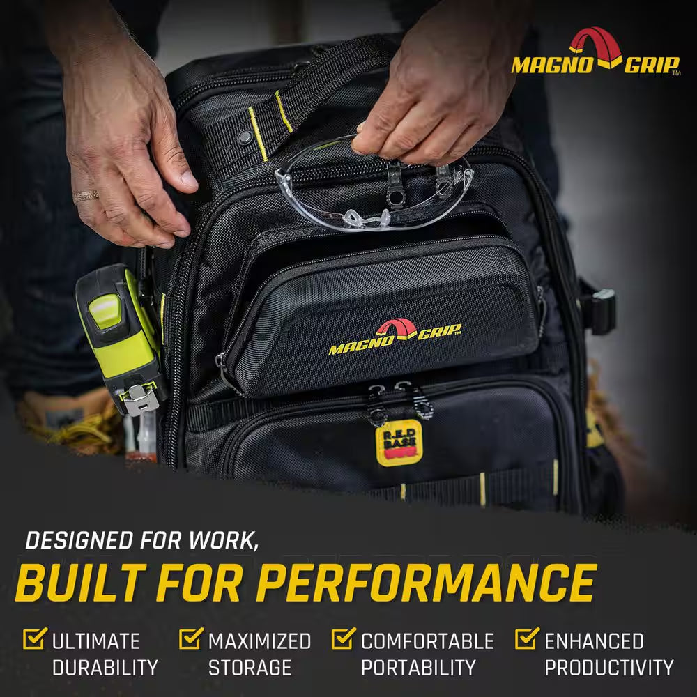 RED Base Series 13.5 In. 41-Pocket Contractor'S Backpack, 7 Loops, Hardshell-Pocket and Adjustable Shoulder Straps