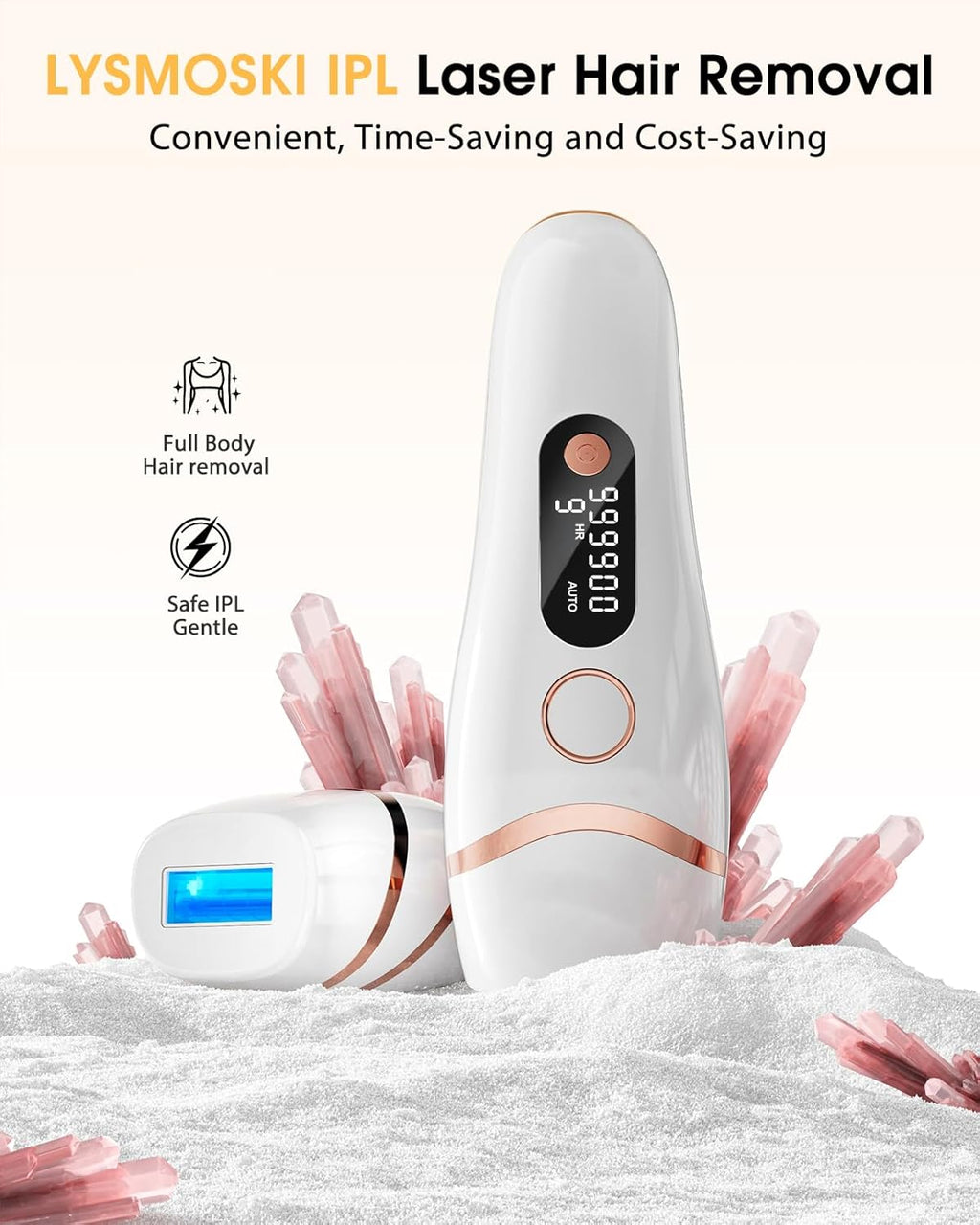 IPL Laser Hair Removal at Home Hair Removal for Women and Men Laser Hair Removal Device Pain-Free System for Lasting Hair Reduction on Face, Armpits, Bikini Area